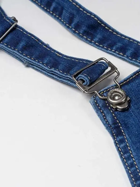 Kids Denim Blue Dungarees