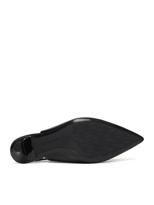 Pointed Toe Heels in Black Patent Leather