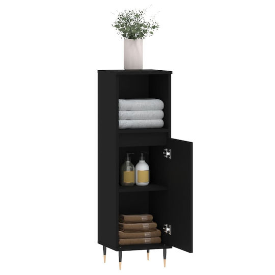 vidaXL Waschtisch ohne Waschbecken L30xB30xH100cm Schwarz