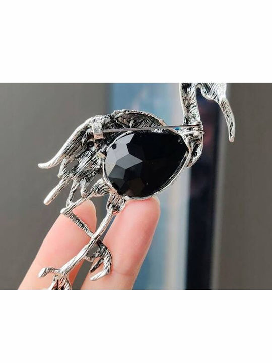 Ecarla Crystal Brooch Colorful Crane Bz162