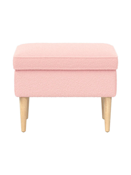 Fabric Upholstered Footstool Pink 55x35x41cm