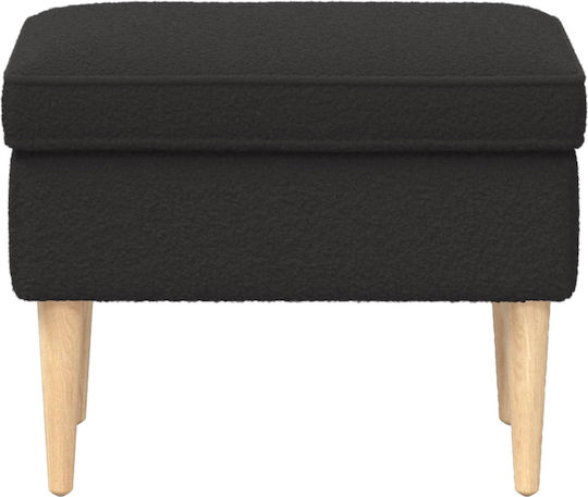 Fabric Upholstered Black Footstool 55x35x41cm