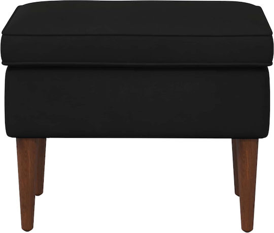 Samt Fußhocker Schwarz 55x35x41cm
