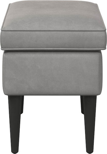Samt Fußhocker Hellgrau 55x35x41cm