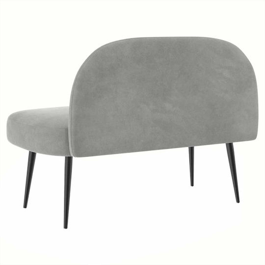 vidaXL Hocker Für Das Wohnzimmer Mit Leder Mit Offenem Grau 76x110x60cm