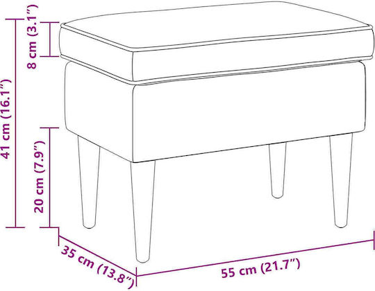 Fabric Upholstered Footstool Pink 55x35x41cm