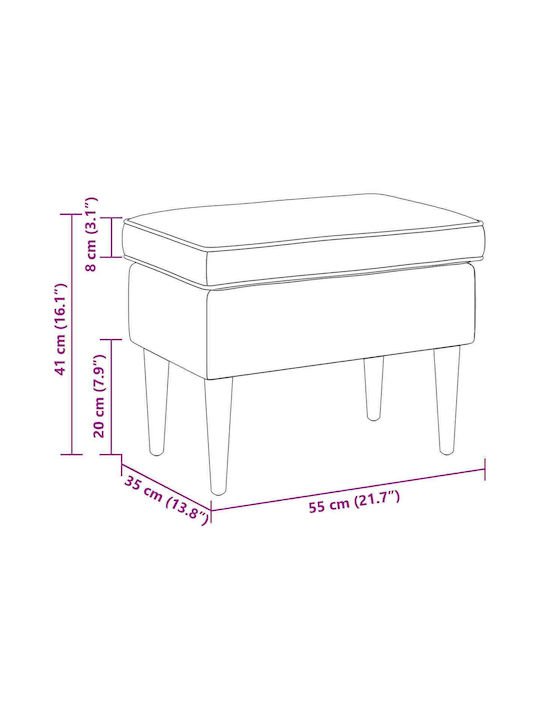 Fabric Upholstered Black Footstool 55x35x41cm
