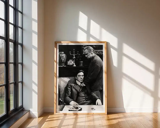 Poster Godfather Mv011 40cm X 50cm Frame Natural Wooden Beige