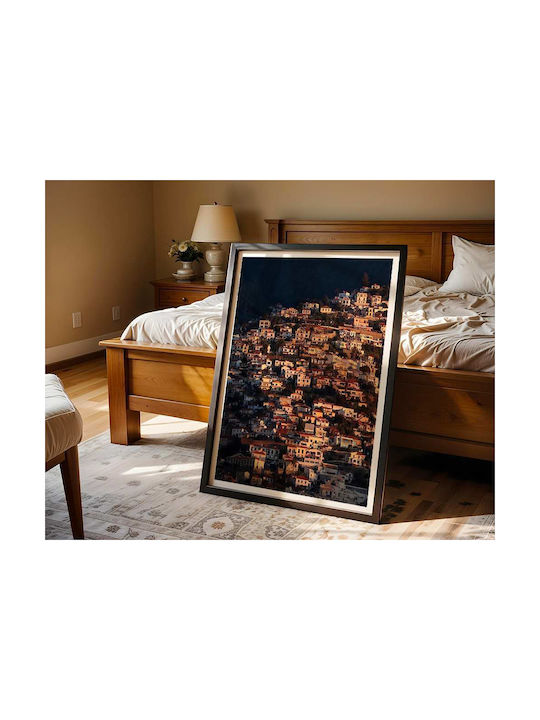 Poster Sunrised Positano Pst25130 40cm X 50cm Κορνίζα Φυσικό Ξύλου Μπεζ