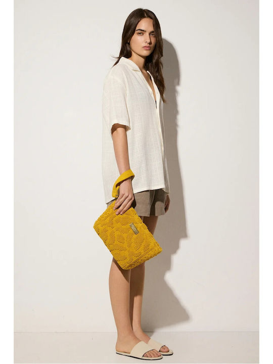 Fabric Women's Handbag Yellow