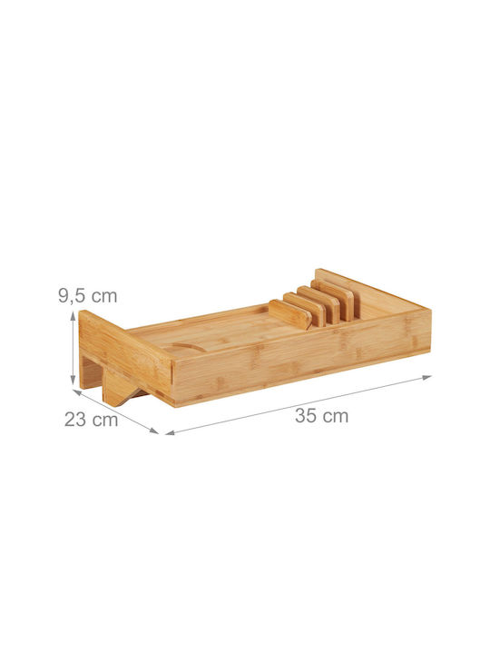 Noptieră Din Bambus Maro 23x23x35cm