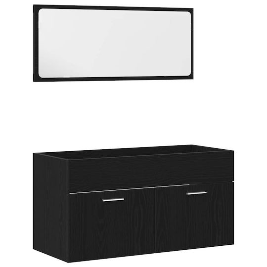 vidaXL Шкаф без Мивка Д30xШ30xВ130см Black Oak