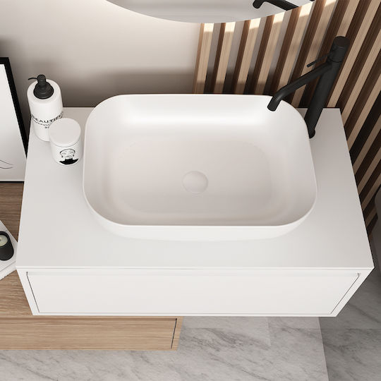 Orabella Waschtisch mit Waschbecken L150xB45xH60cm Matte Black