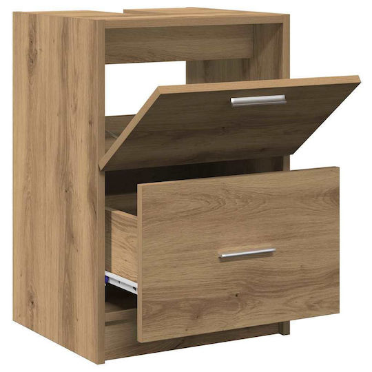 vidaXL Blat cu Lavoar L40xW37xH59cm Walnut