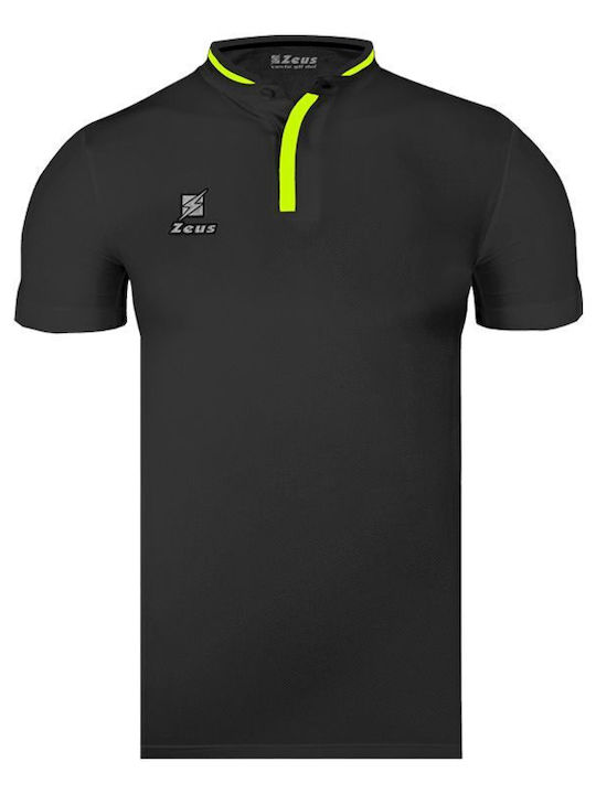 Polo Αθλητική Μπλούζα Κοντομάνικη Black/fluo Yellow