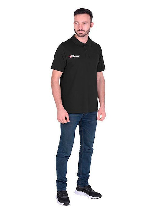 Polo Bluză Sport Cu Mânecă Scurtă Neagră