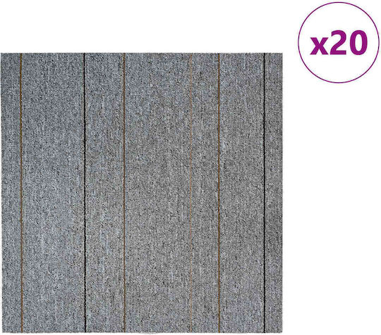 vidaXL Set Plastic Floor with 20 Tiles L50xW50cm Gray