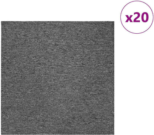 vidaXL Set Plastic Floor with 20 Tiles L50xW50cm Gray