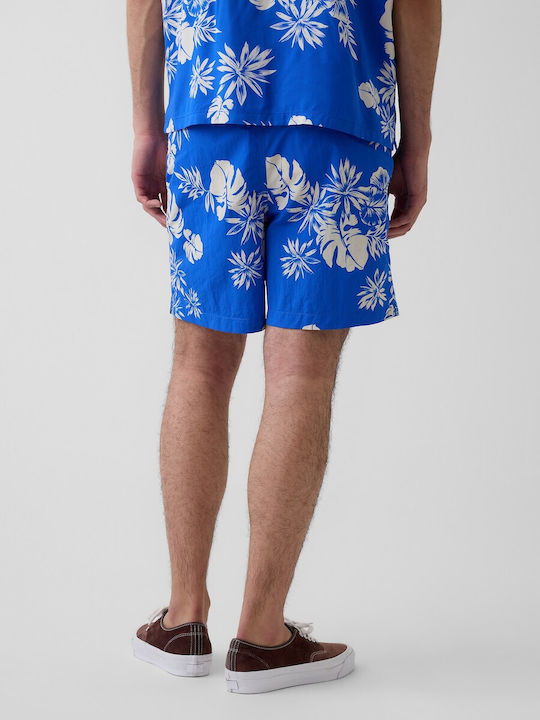 Men's Swimwear Shorts Blue Floral Floral
