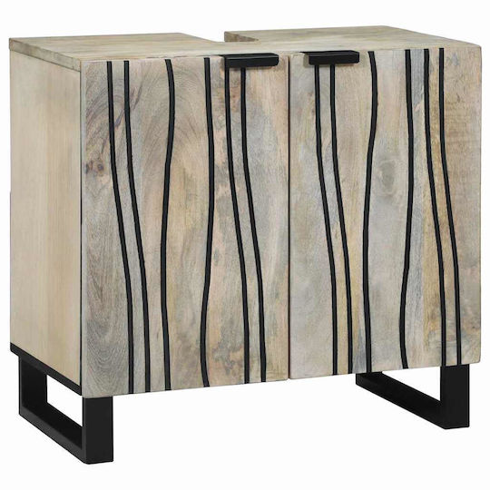 vidaXL Шкаф със Мивка, Огледало & Колона Д38xШ33xВ160см Walnut
