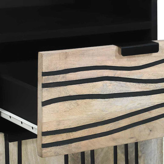 vidaXL Шкаф със Мивка, Огледало & Колона Д38xШ33xВ160см Walnut
