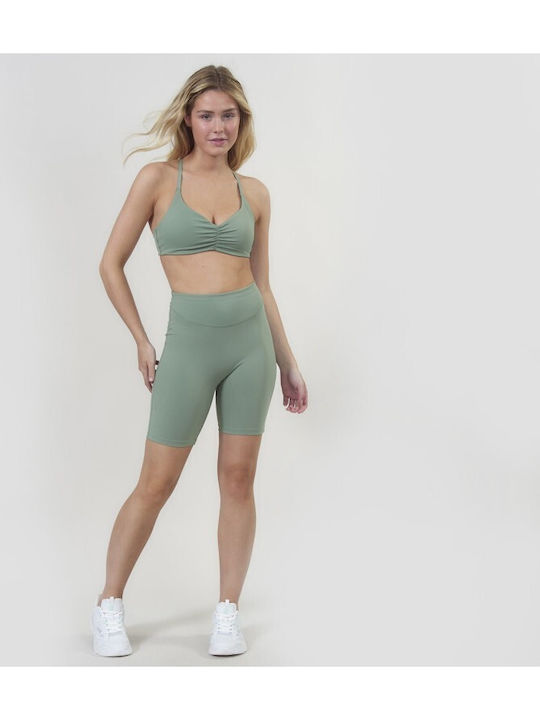 Women's High Waist Activewear Shorts Dk-green