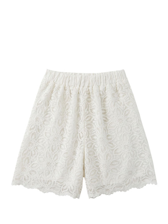 Damen Hohe Taille Shorts Beige