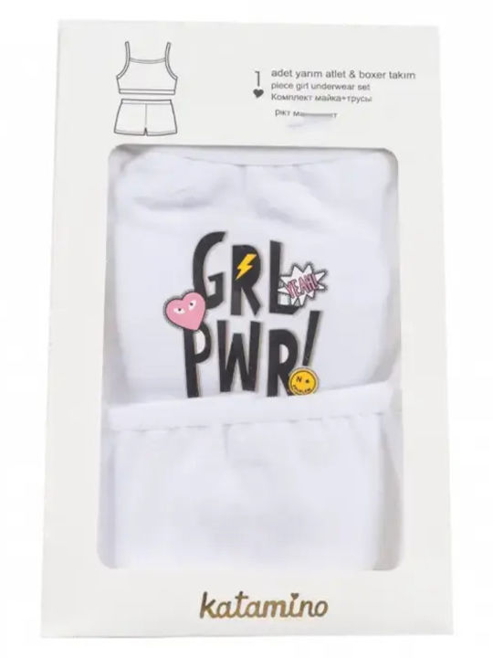 Online Kids Set Boxers With Tank Top White