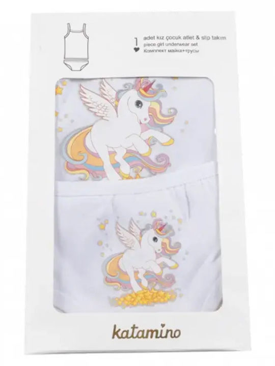 Online Kids Panty & Tank Top Undershirt Set White K128238