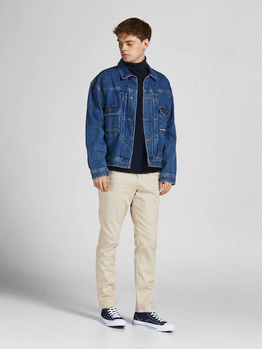 Chino Trousers Elastic in Slim Fit Oxford Tan