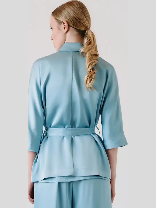 Cardigan Pentru Femei Kimono Albastru Deschis