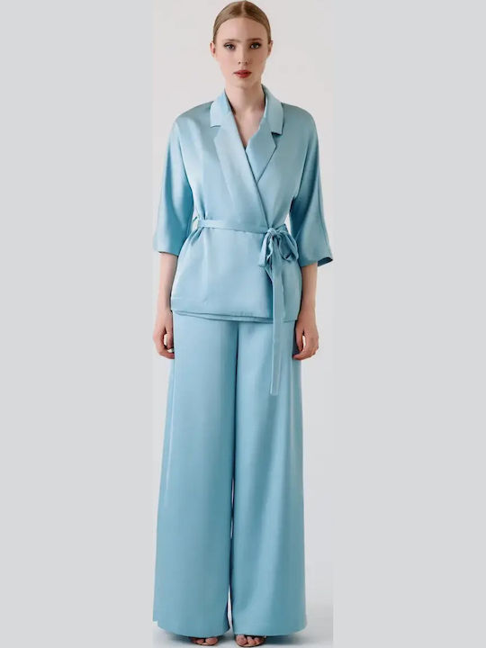 Cardigan Pentru Femei Kimono Albastru Deschis