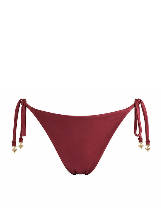 Bikini Slip με Κορδονάκια Κόκκινο