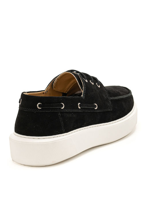 Leather Men's Moccasins In Black Colour