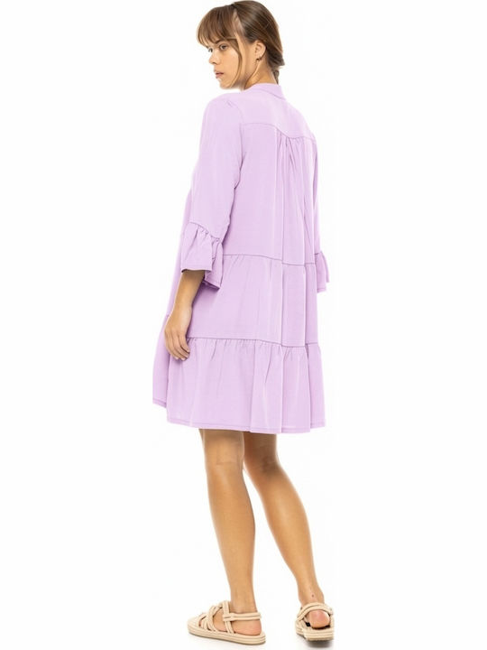 Pink Label Γυναικείο Φόρεμα Παραλίας Levander