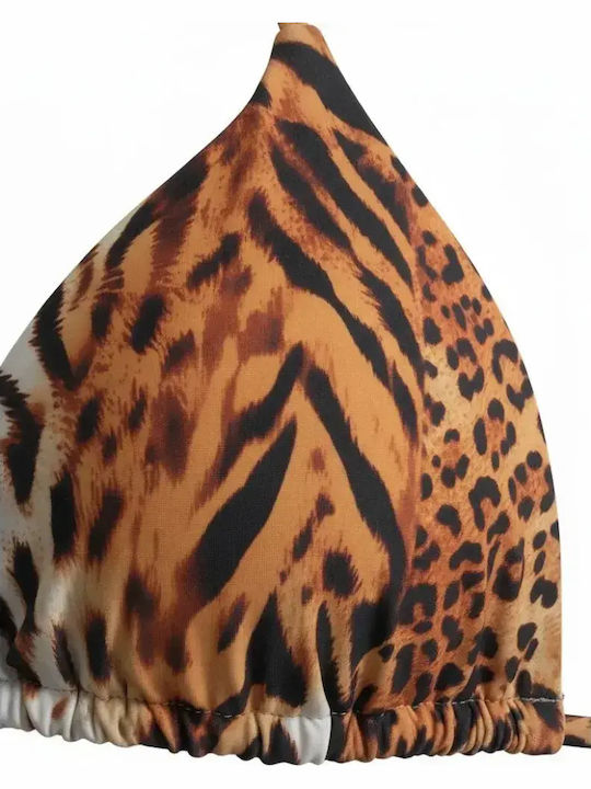Topuri De Bikini Triunghi Animal Print Maro