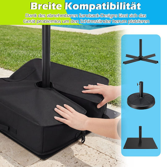 Costway База За Чадър Вода-Пясък Черна