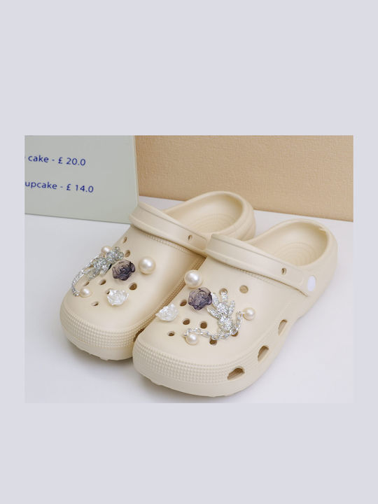 Women's Beige Clogs
