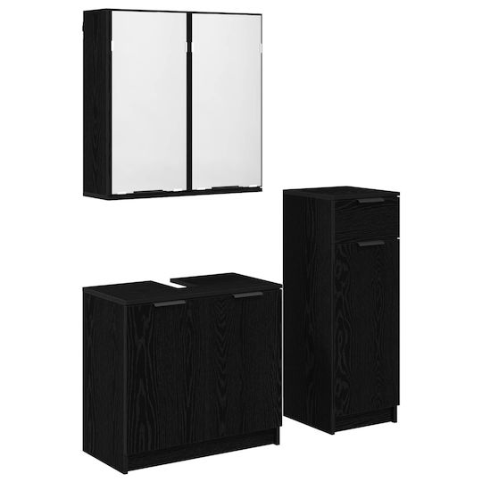 vidaXL Πάγκος χωρίς Νιπτήρα Μ64.5xΒ59xΥ33.5cm Μαύρη Οξυά
