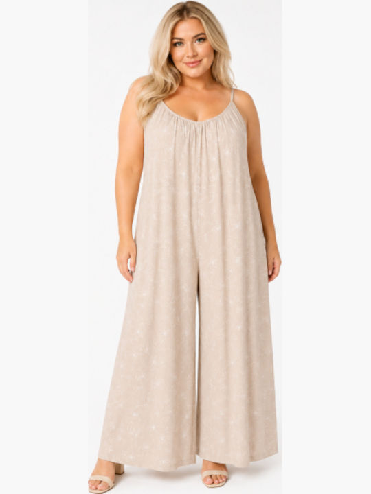 Women's Beige One-piece Jumpsuit SH-47253-26TS-Beige