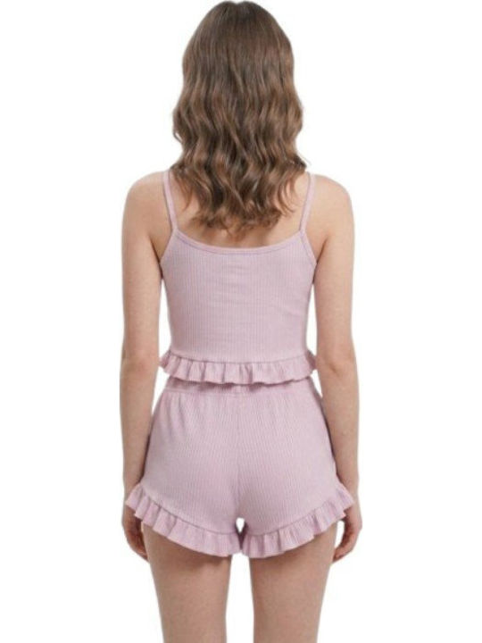 Soccus Set Pijamale Dama De Vară Lila Moale