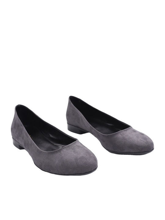 Wildleder Damen Ballerinas in Grau Farbe