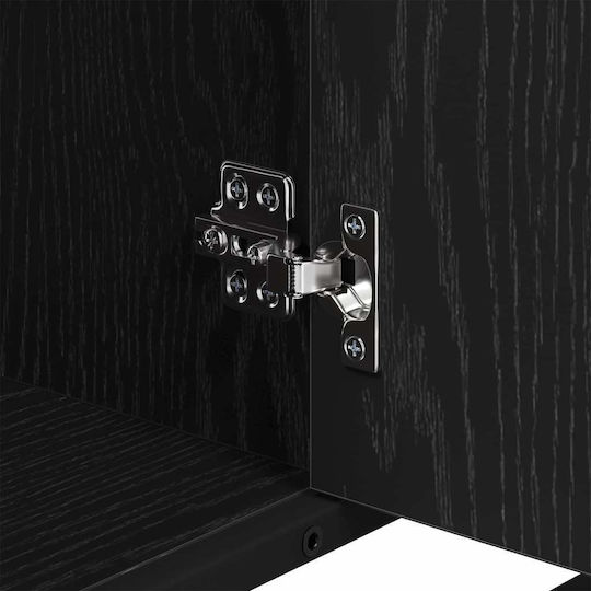 vidaXL Waschtisch mit Waschbecken, Spiegel & Säule L80xB33xH60cm Black Oak