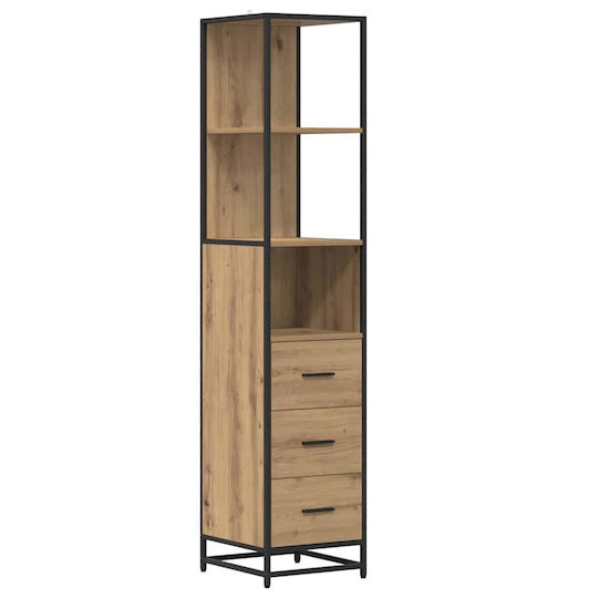 vidaXL Vanity Unit Without Sink with Mirror & Column M35xL37.5xH166cm Artisan Oak