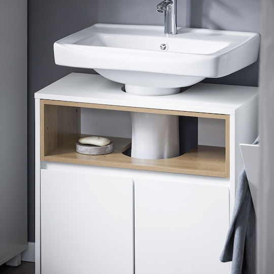 SoBuy Πάγκος με Νιπτήρα Μ60xΒ30xΥ61cm White
