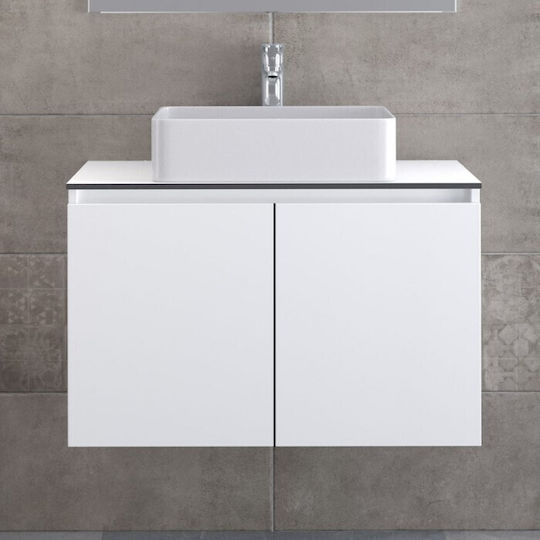 Furnibath Waschtisch mit Waschbecken L81xB46xH50cm White Laca