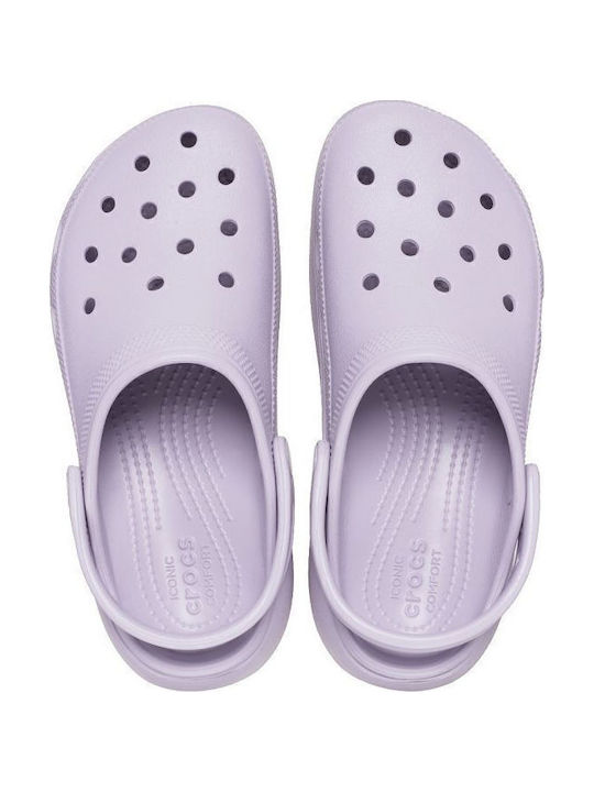 Crocs Classic Platform Clog Damen Holzschuhe Lila