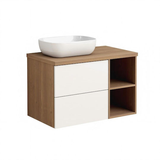 Inter Ceramic Πάγκος χωρίς Νιπτήρα Μ80xΒ46xΥ53cm Λευκός