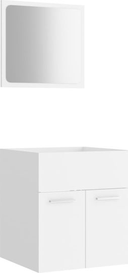 vidaXL Countertop without Sink with Mirror L41xW38.5xH46cm White