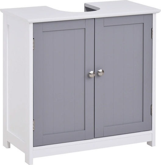Kleankin 834-279 Πάγκος χωρίς Νιπτήρα Ματ Λάκα Μ60xΒ30xΥ60cm Λευκός